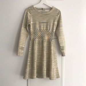 KATE SPADE knit latticework waist dress